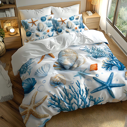 Housse De Couette Coquillages Et Étoiles De Mer