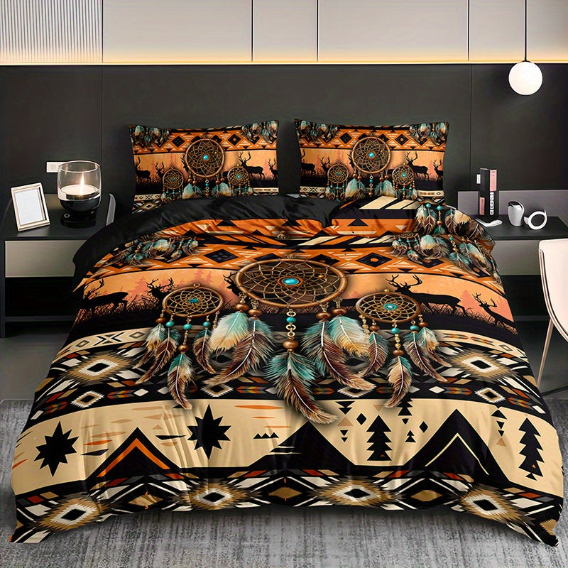 Housse De Couette Indien Totem Tribal et attrape rêve