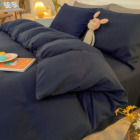 Housse De Couette Intense Bleu Nuit Unie