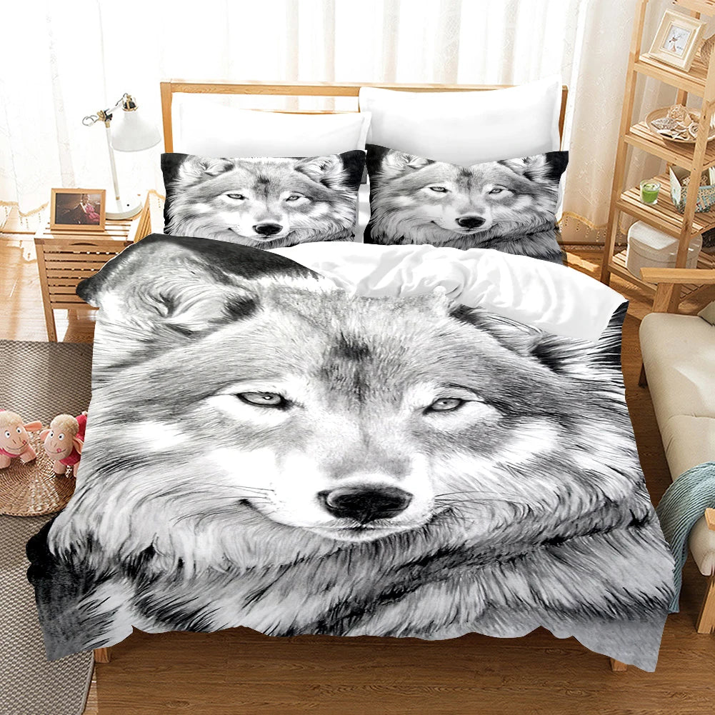 Housse De Couette Loup Blanc Solitaire