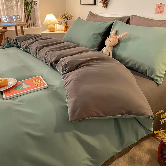 Housse De Couette Sauge Vert Unie