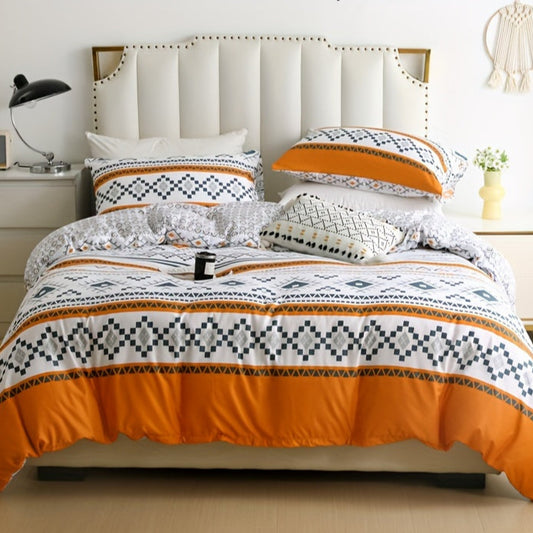 Housse De Couette Terracotta À Motif Ethnique