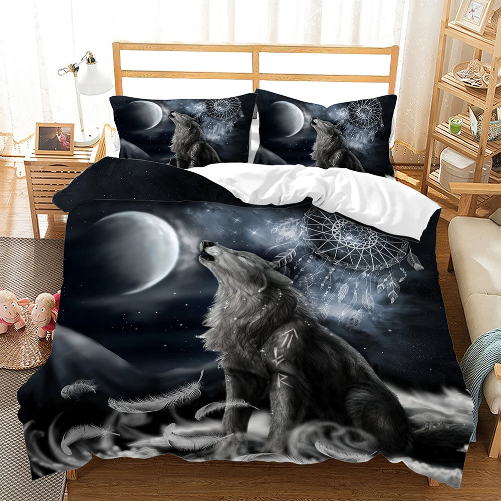 Housse de Couette Loup Hurleur