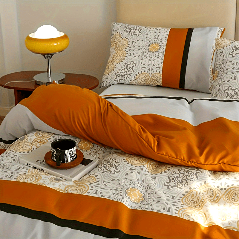 Linge de lit Terracotta et motifs