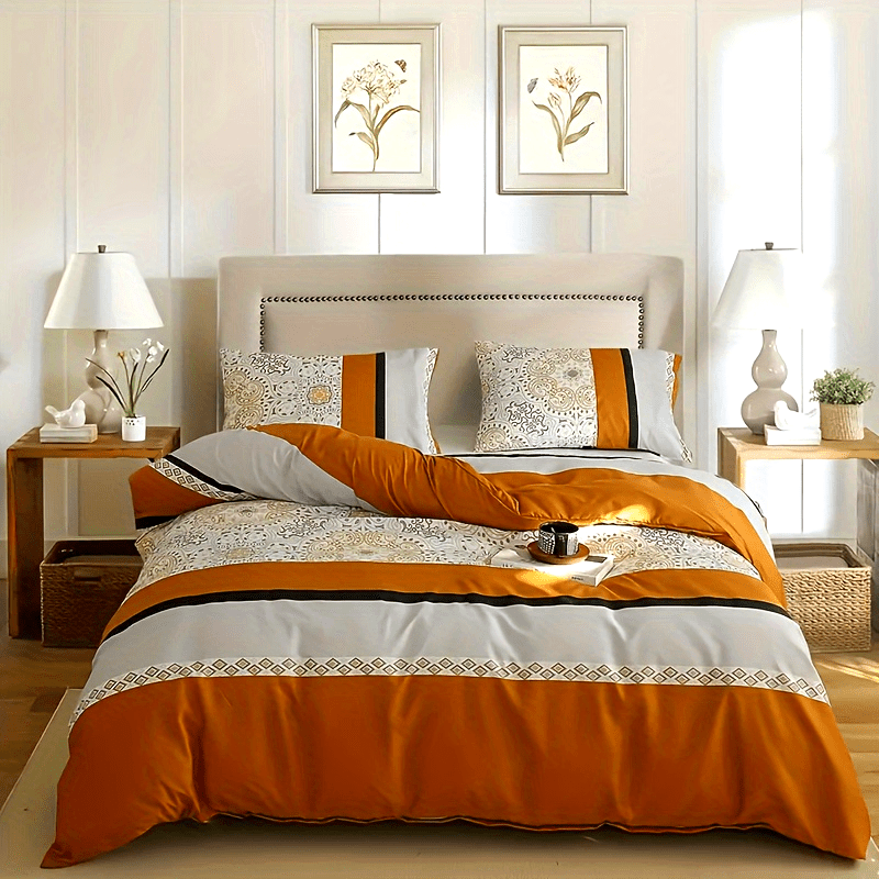 Parure de lit Terracotta et Ivoire