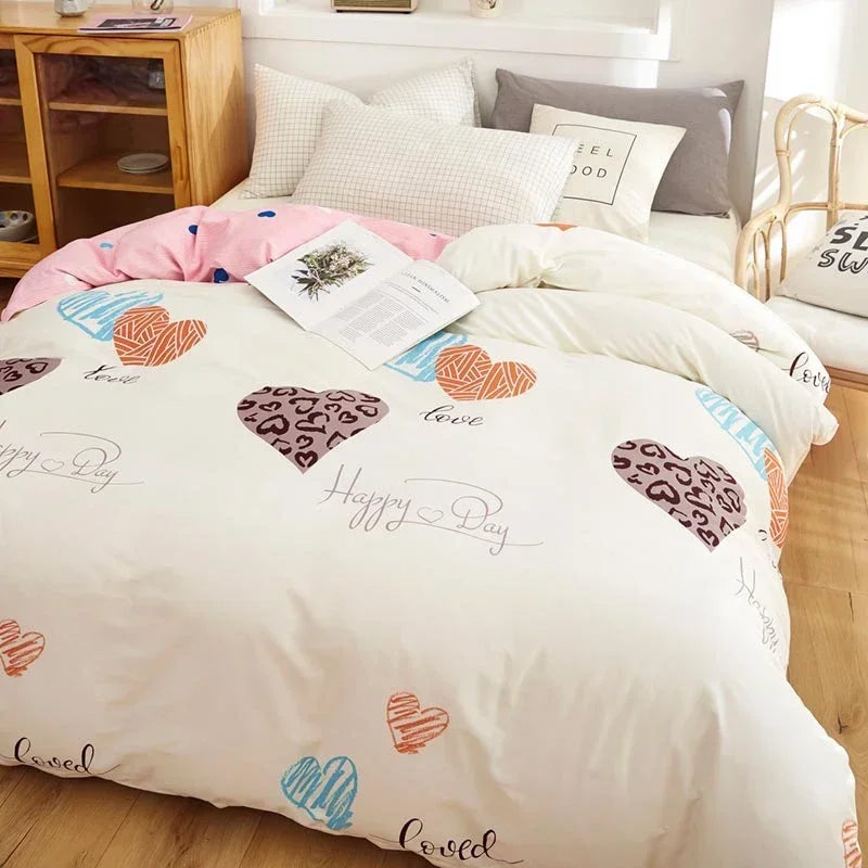 housse de couette Coeur Graphiques Et Léopard vue de face