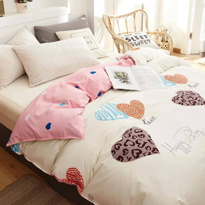 housse de couette Coeur Graphiques Et Léopard vue du revert