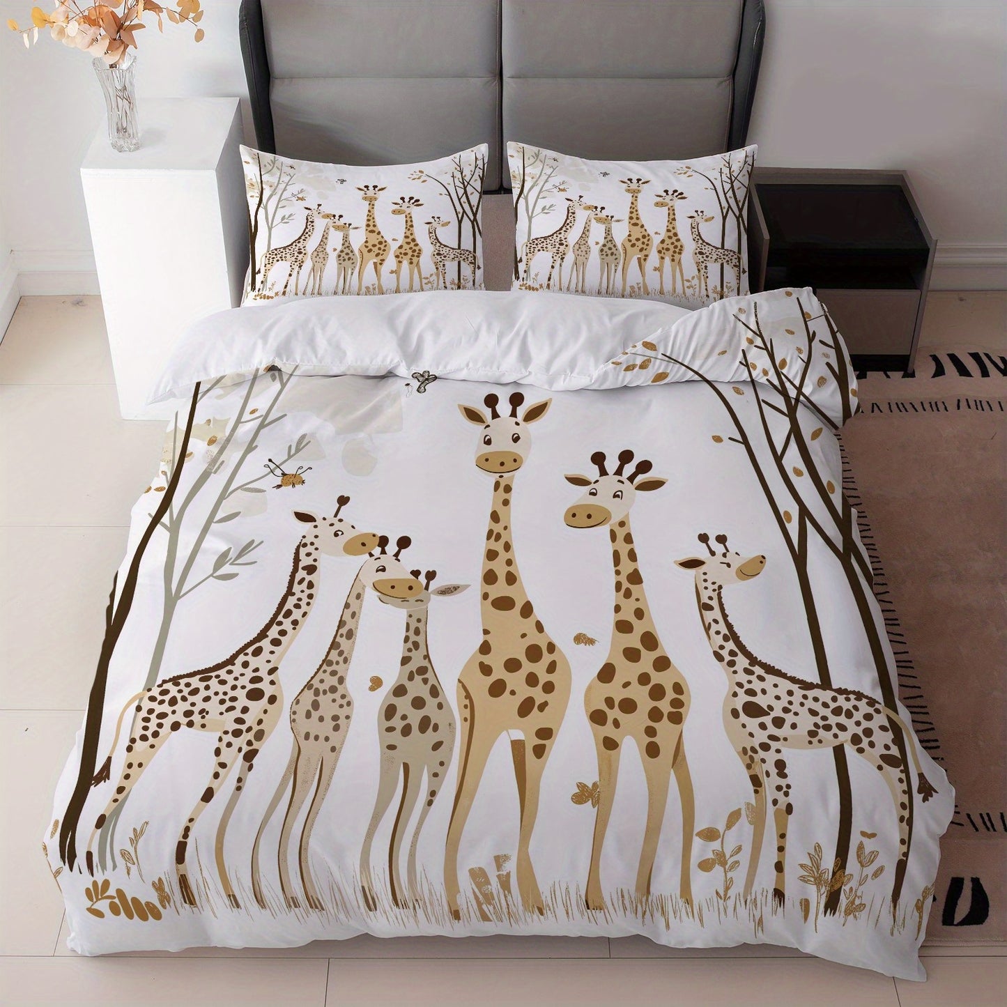 Housse De Couette Girafes en famille style Graphique minimaliste pour enfant