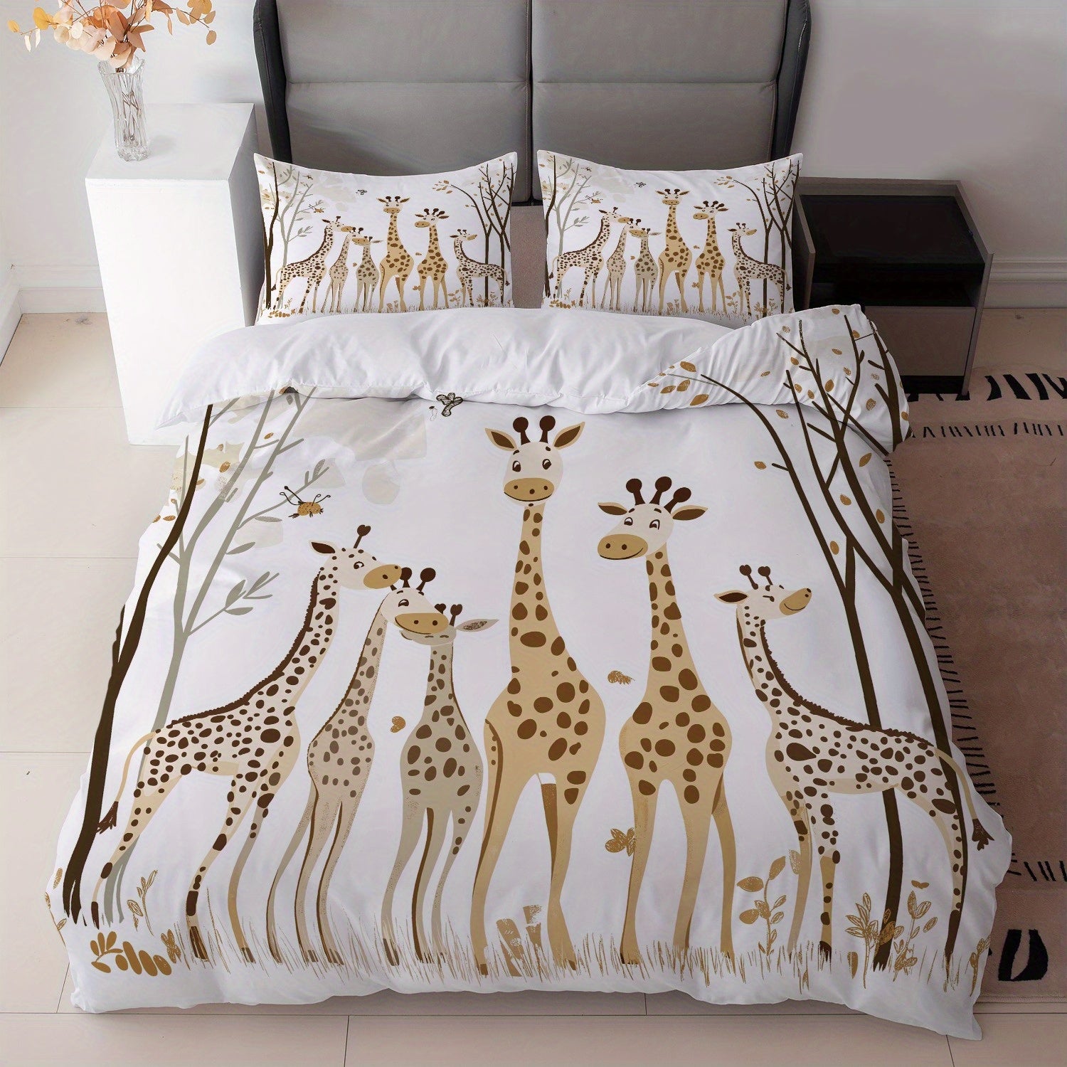 Housse De Couette Girafes en famille style Graphique minimaliste pour enfant