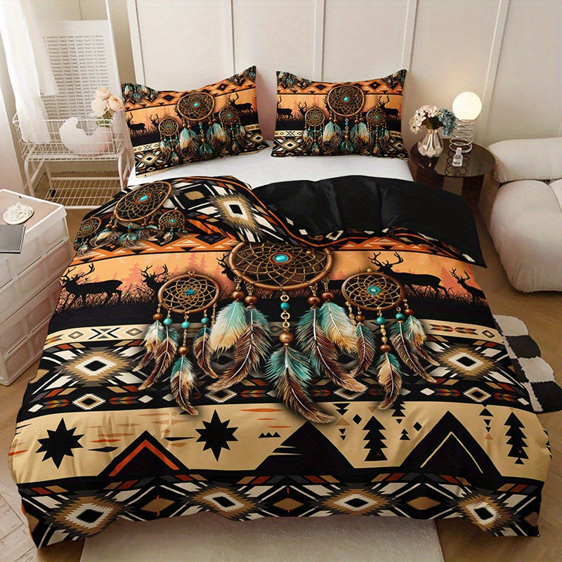 vue de face du linge de lit amérindien