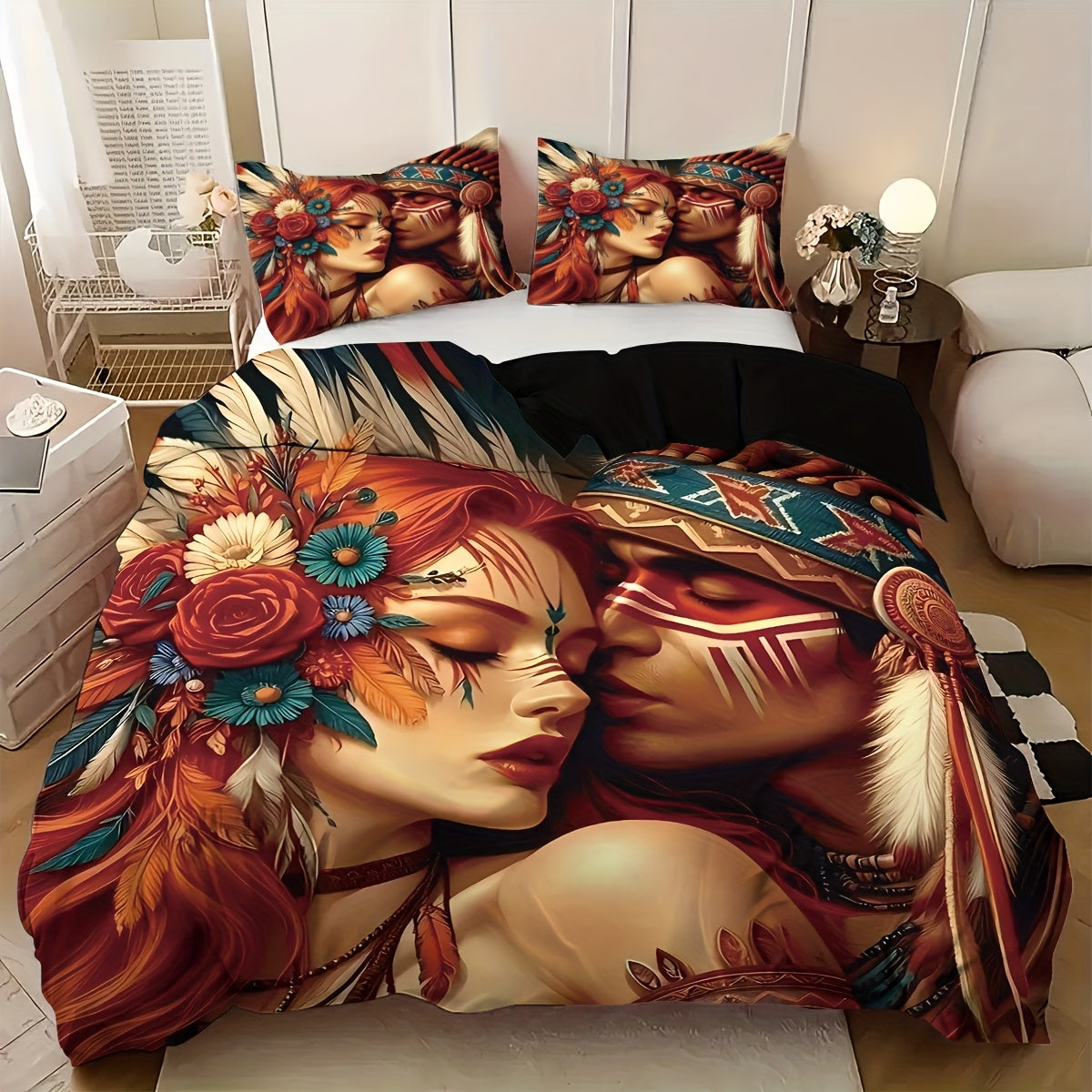 line de lit indien d'amérique ambiance tribale et romantique