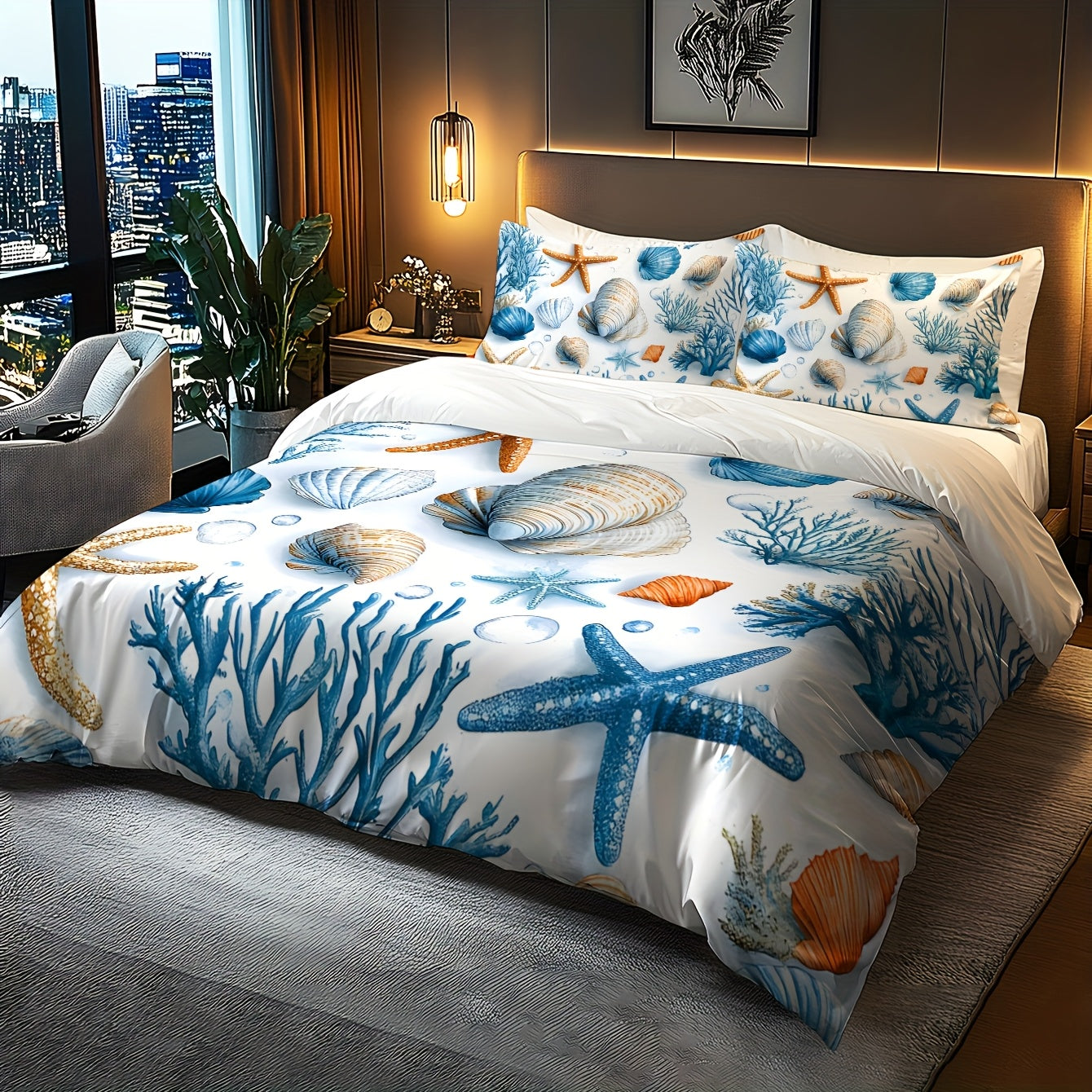 Housse De Couette Coquillages Et Étoiles De Mer
