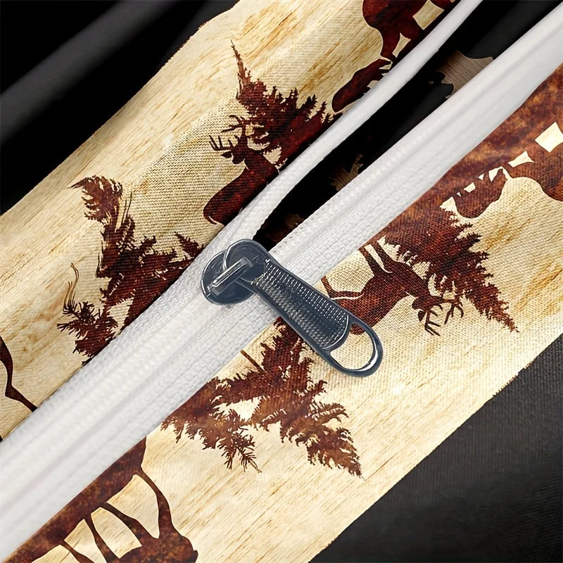 fermeture zippée sur housse au design cerf stylisé